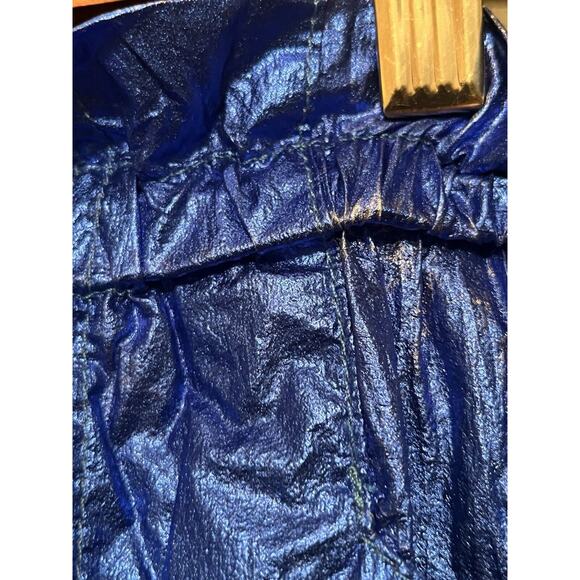 Forte Forte Italy Shiny Pants Jogger Lounge •Women 0/XS• Metallic Blue Parachute - Picture 8 of 14